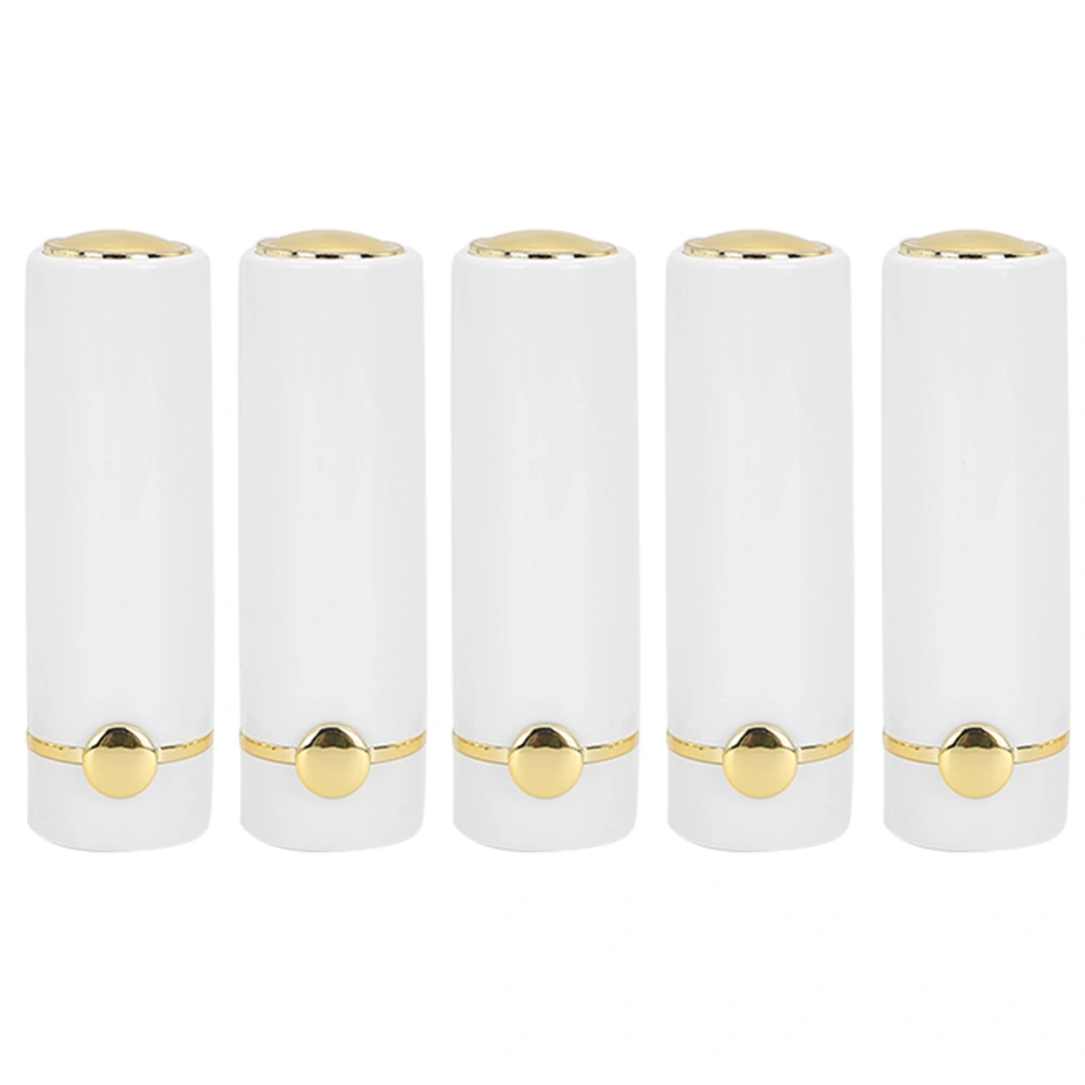 5pcs White Portable DIY Empty Lipstick Tube Lipstick Bottle Container Cosmetic Tool