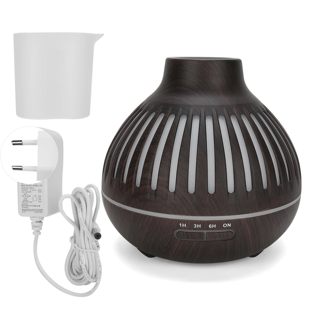 400ml 7 Color LED Aromatherapy Humidifier Aroma Diffuser Mini Air Purifier (Dark Wood Grain) 100‑240VEU Plug