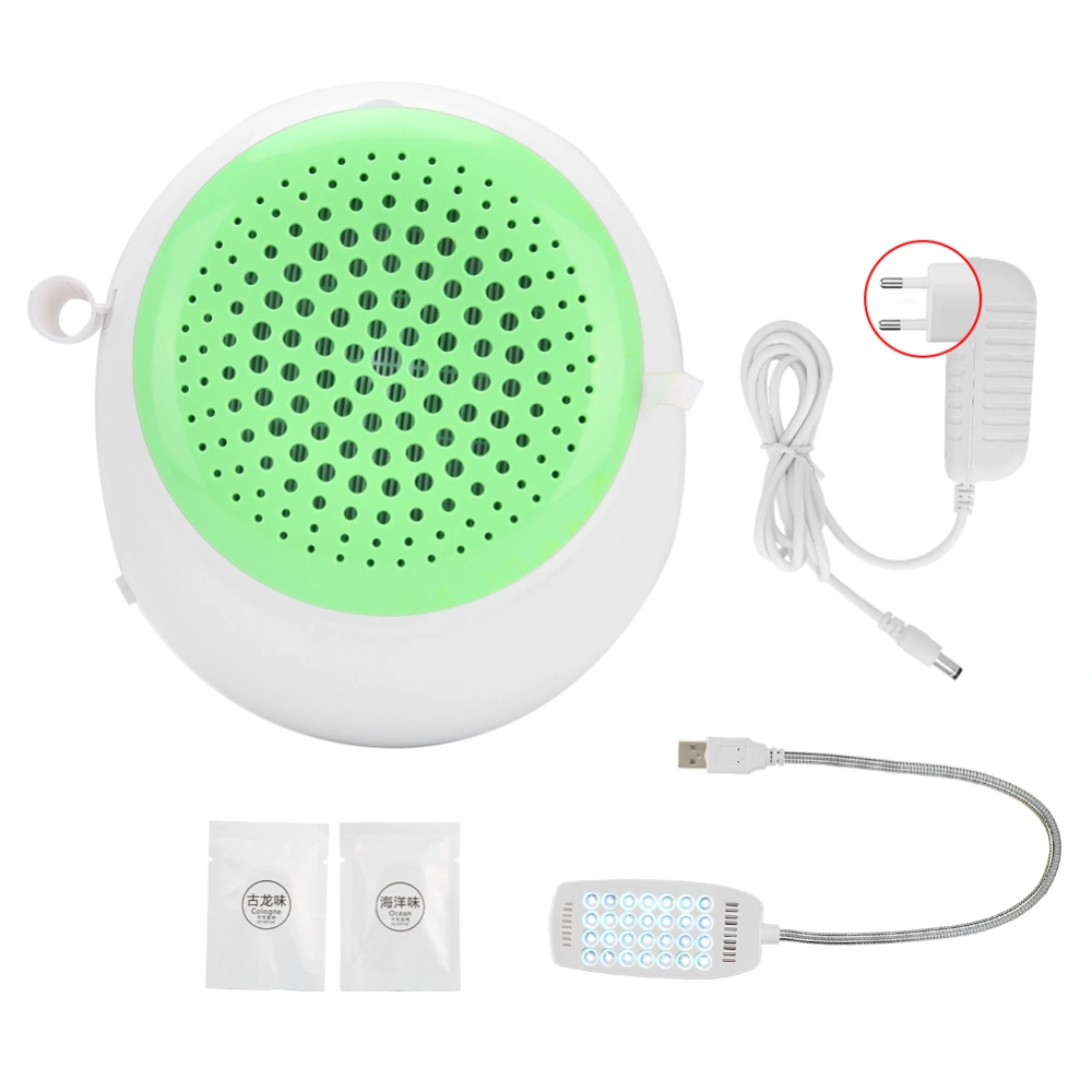 60W Nail Dust Collector Nail Vacuum Cleaner Lamp Aroma Diffuser Manicure Tool (100&#8209;240V)(Green EU Plug)