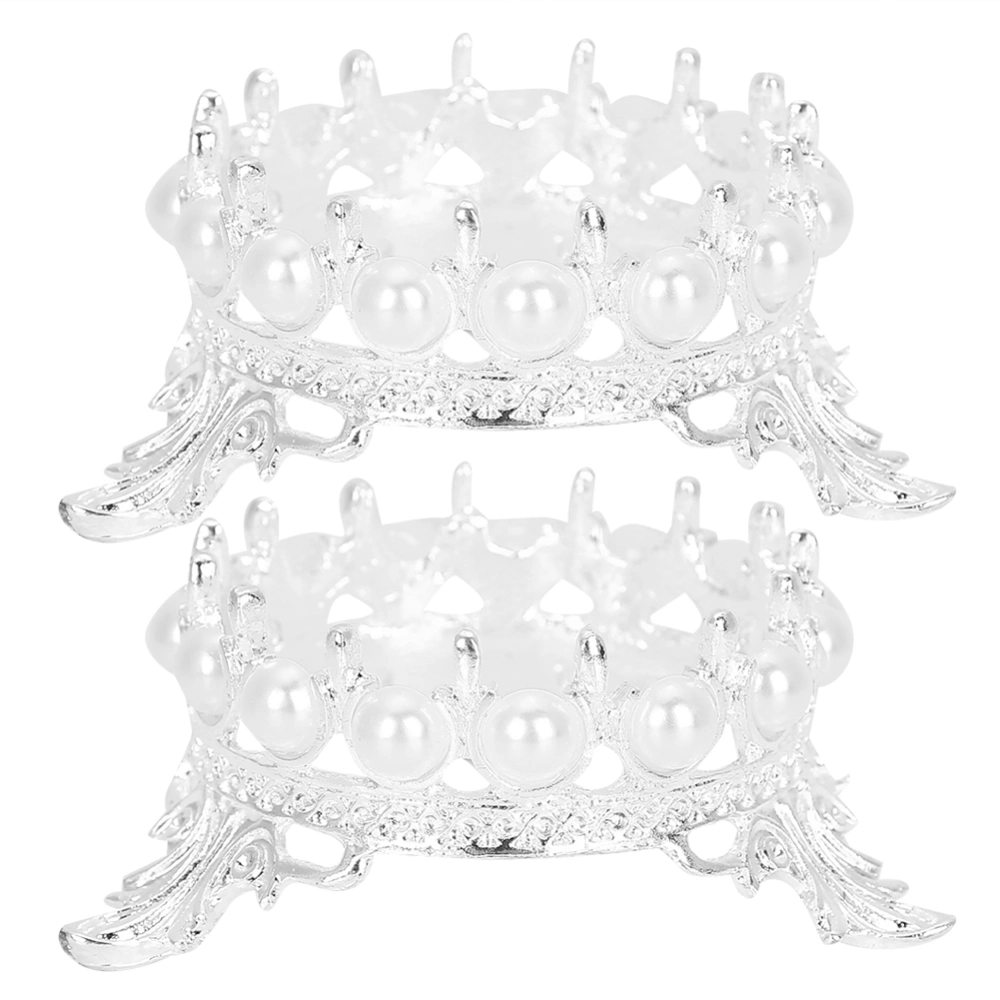 Nail Pen Holder Nail Retro Embossed Crown Pen Holder Light Therapy Pen Storage Rack 2pcsSilver