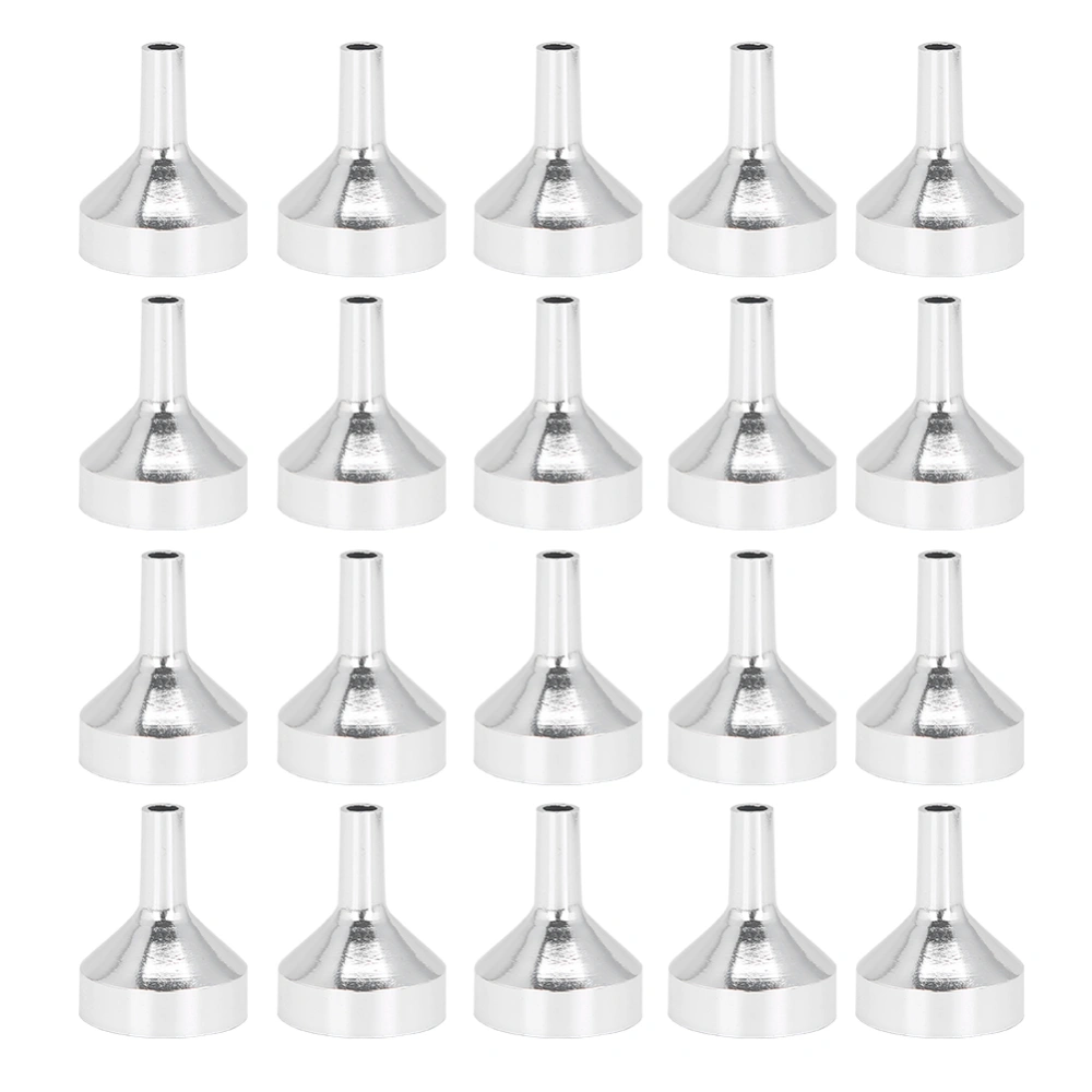 20PCS Aluminum Funnel Cosmetics Perfume Funnel Separating Mini Funnel Portable Makeup Tools