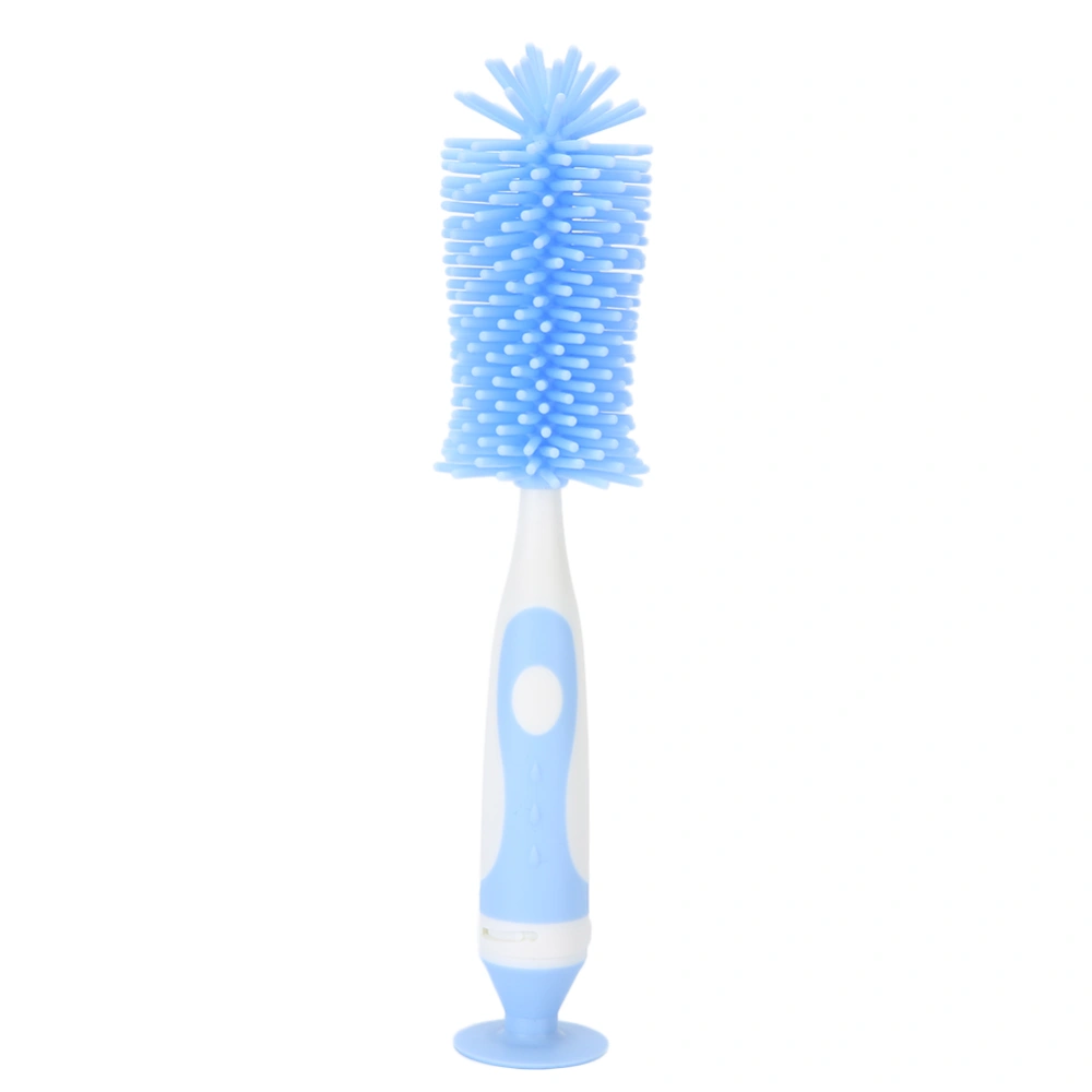 Baby Milk Bottle Cup Cleaner Silicone 360 Degree Cleaning Baby Bottle Cleaner Brush (Blue)