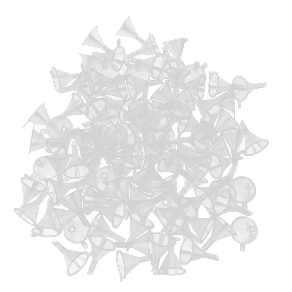 100pcs Small Clear Plastic Funnels Empty Bottle Filling Tools for Cosmetic Liquids Perfume