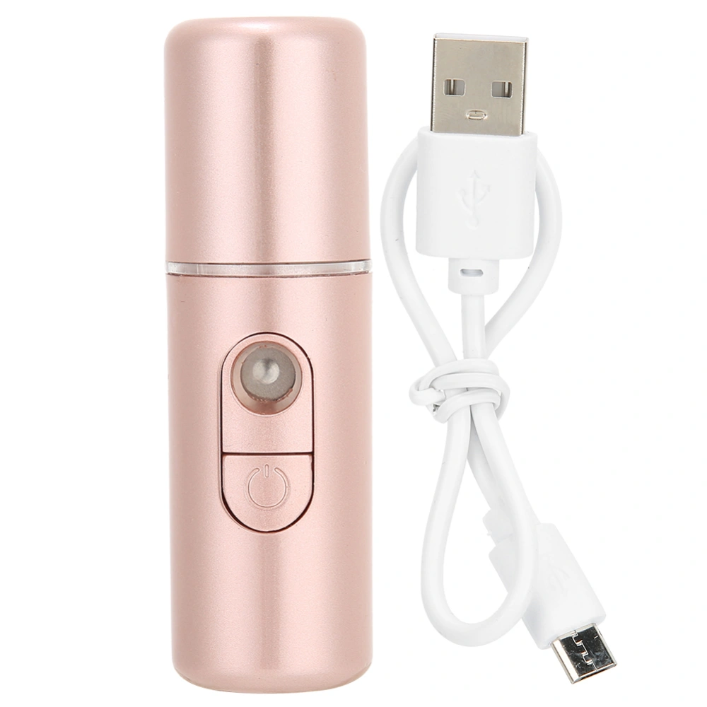 Nano Mist Sprayer Deep Hydrating Portable USB Face Humidifier SkinCare Beauty Tool(Rose Gold )