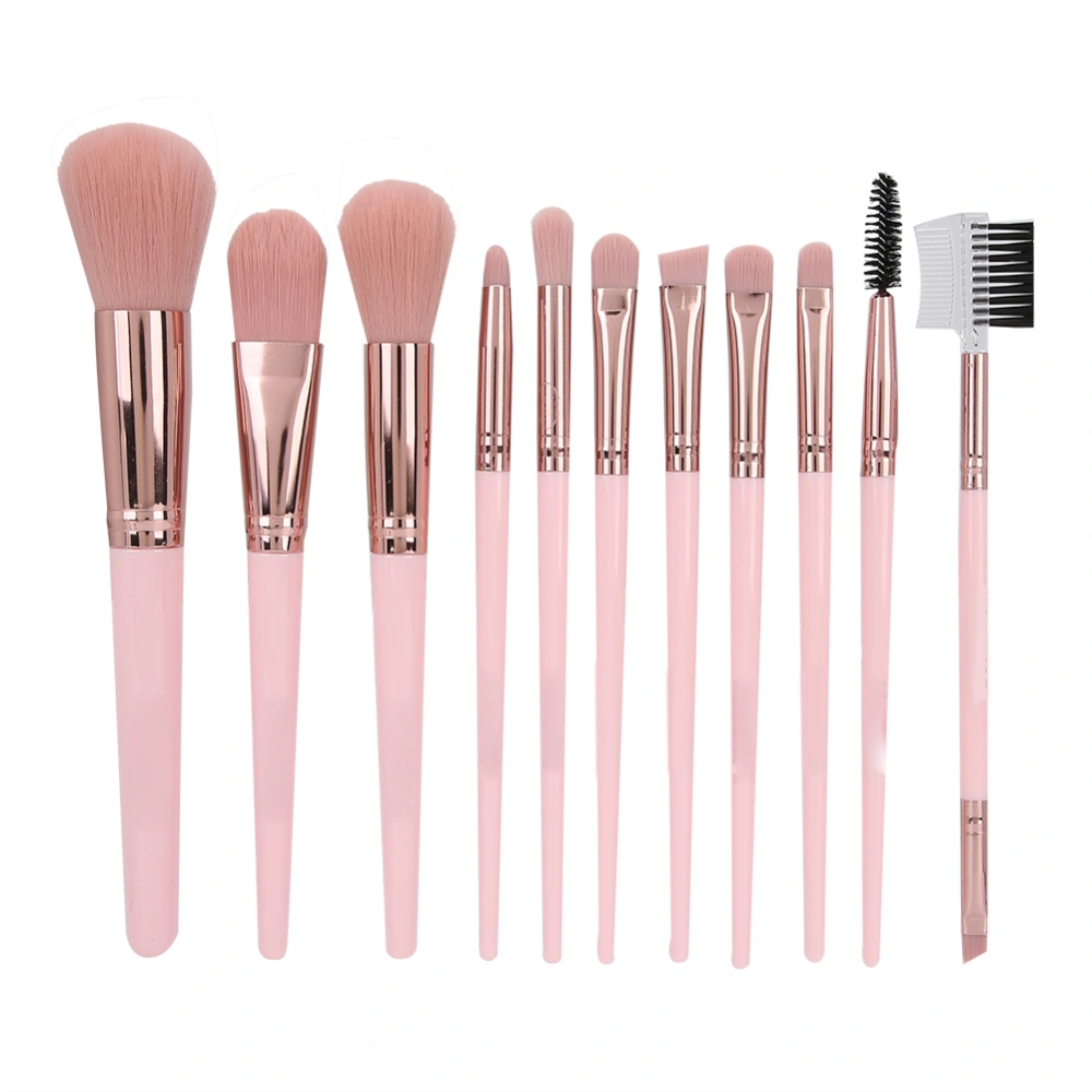 MAANGE 11pcs Makeup Brush Nylon Face Powder Brush Soft Cosmetics Make Up Brush Set Pink