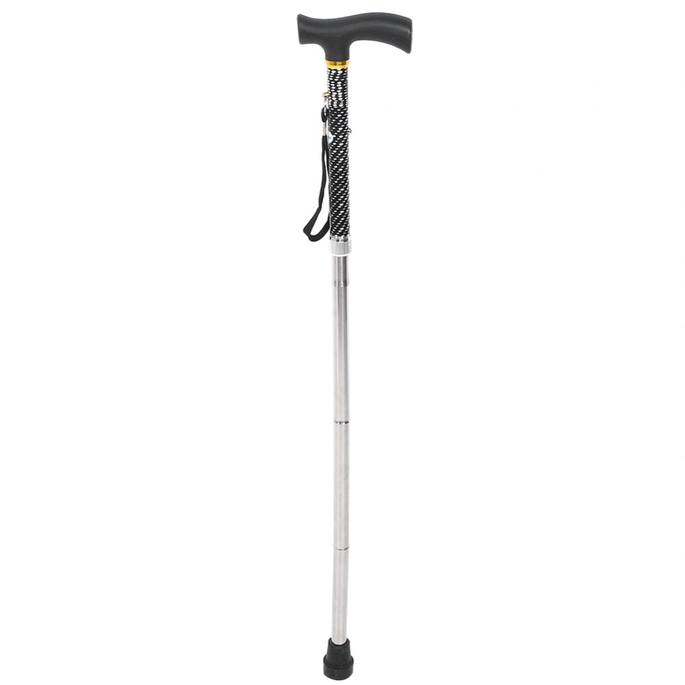 Walking Cane Adjustable Height Handle Crutch Folding Foldable Trekking Hiking Pole