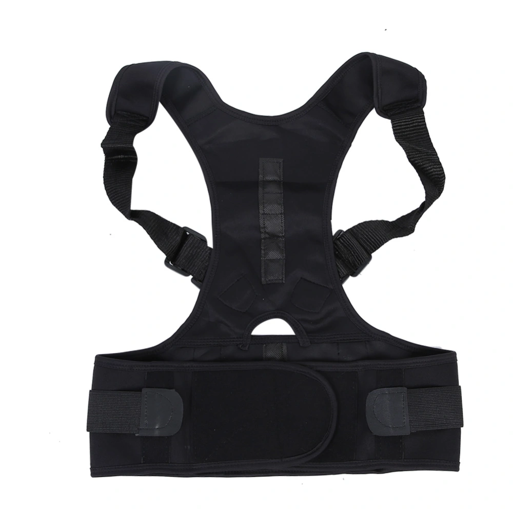 Adult Magnetic Back Spine Support Posture Corrector Brace Hunchback Correction BeltL Black