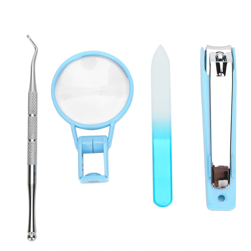 Elderly Portable Nail Grinding Tool Nail Clipper with Magnifying Glass Manicure Tool Set