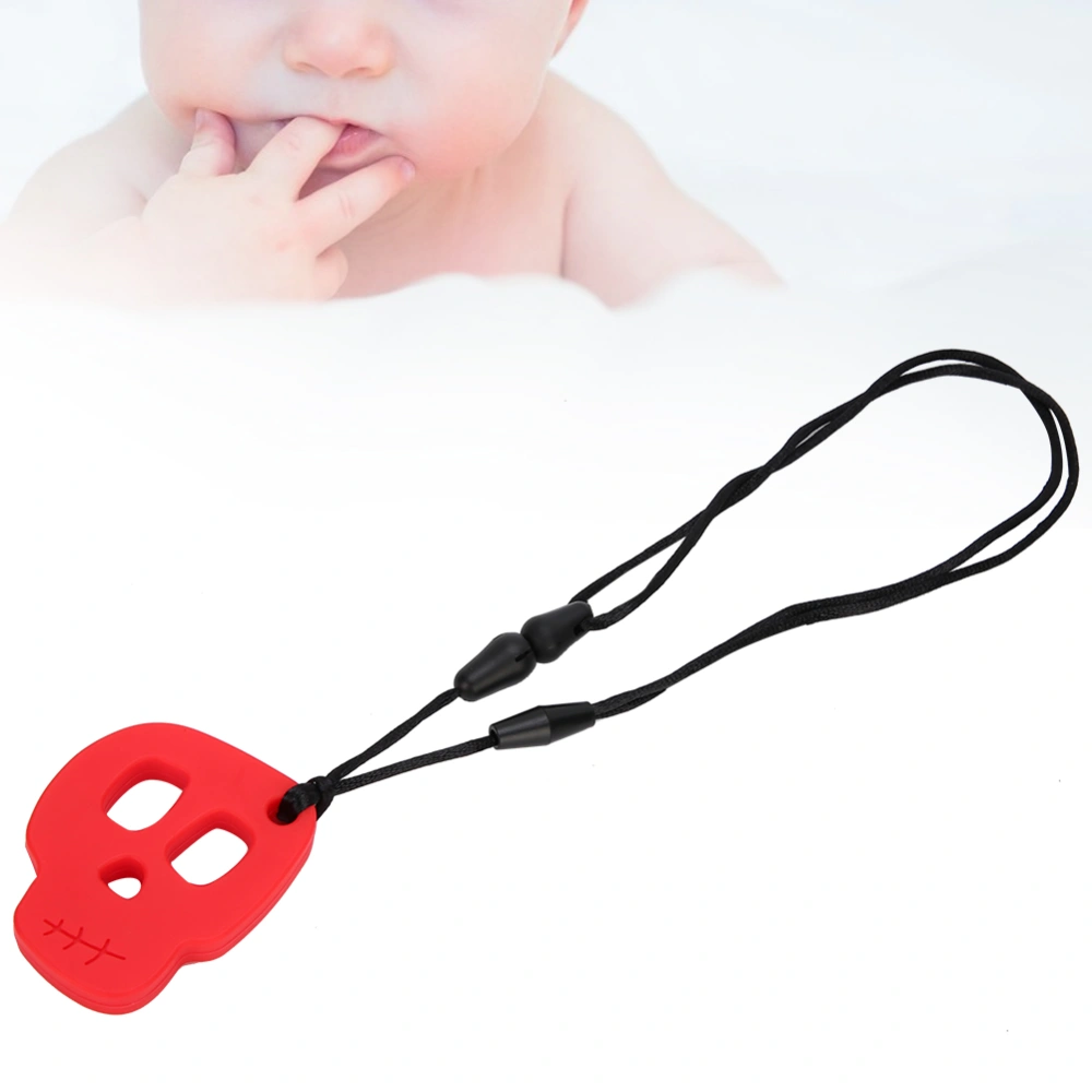 Silicone Baby Teether Pendant Safe Soothing Infant Chewing Teething Necklace ToyRed