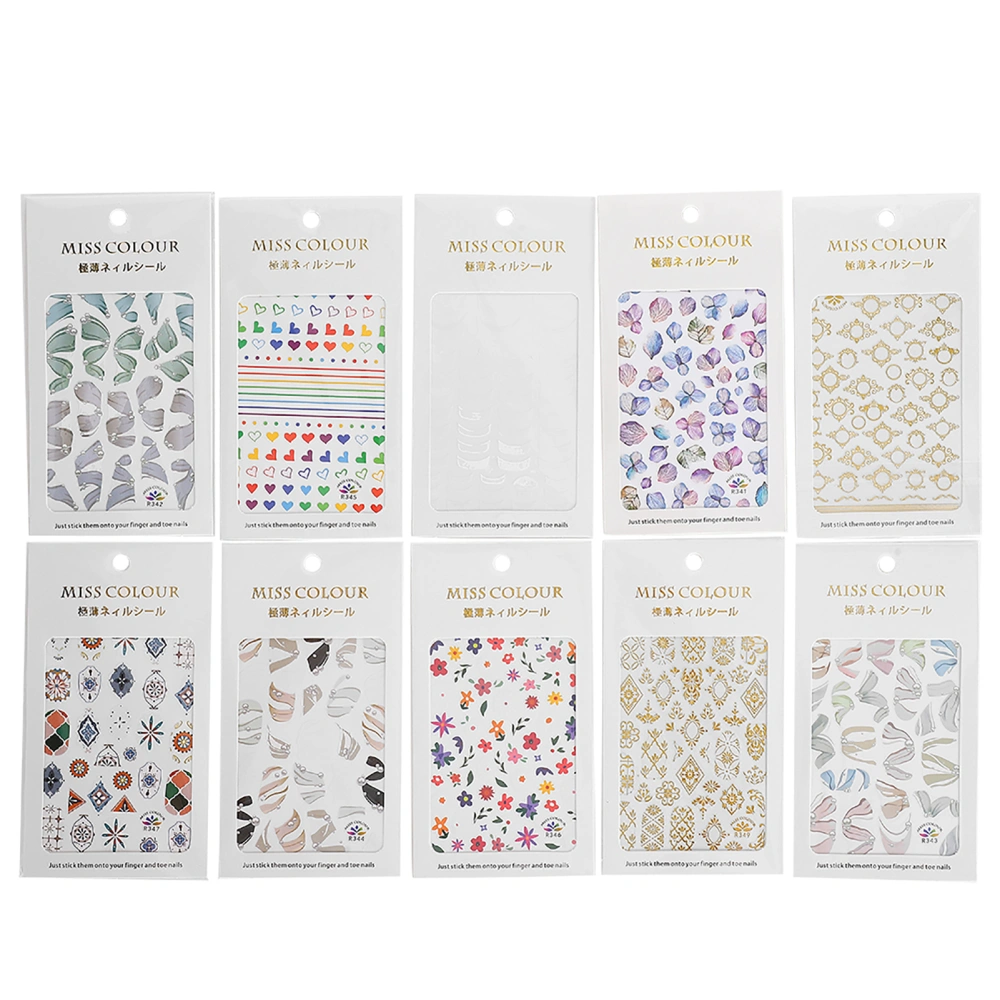 10pcs Exquisite Nail Art Sticker Christmas Fashionable Nail DIY Decal Manicure Tool