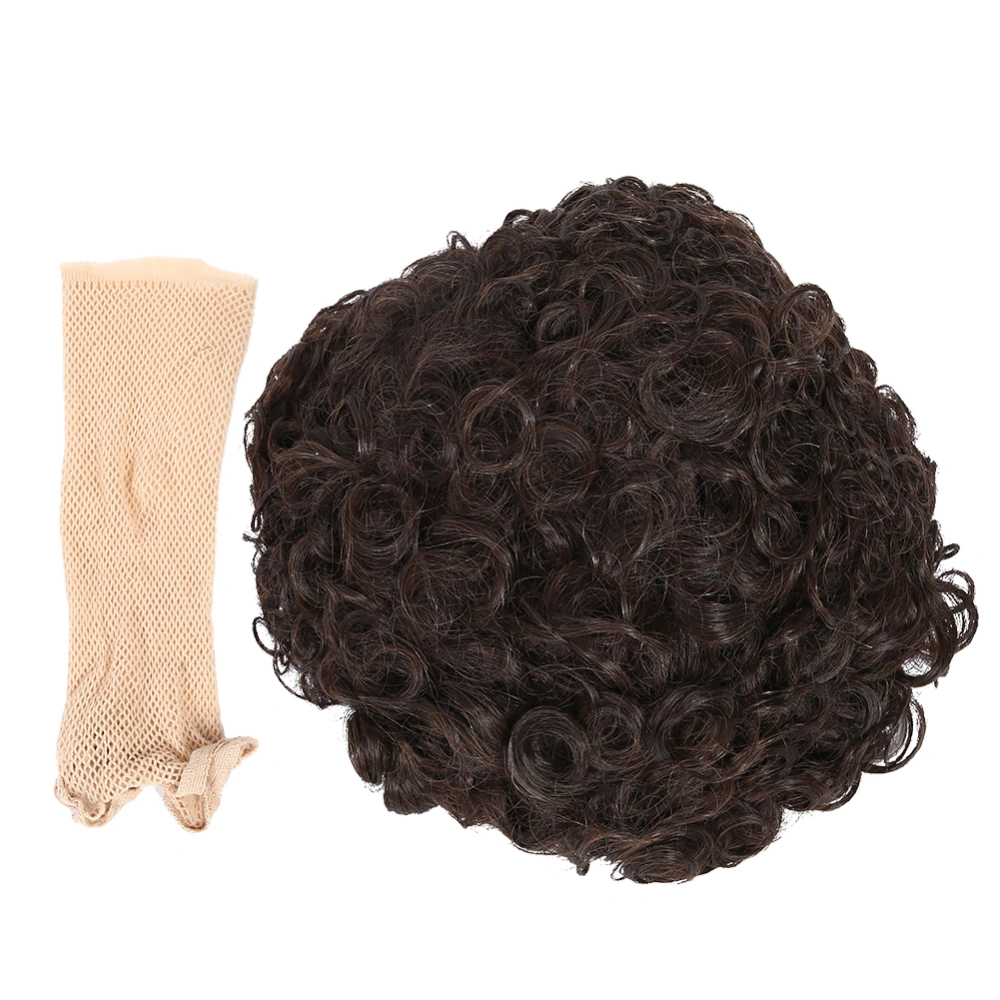 Short Curly Wavy Wigs Women Female Synthetic Hair Brown Wigs for Party Cosplay