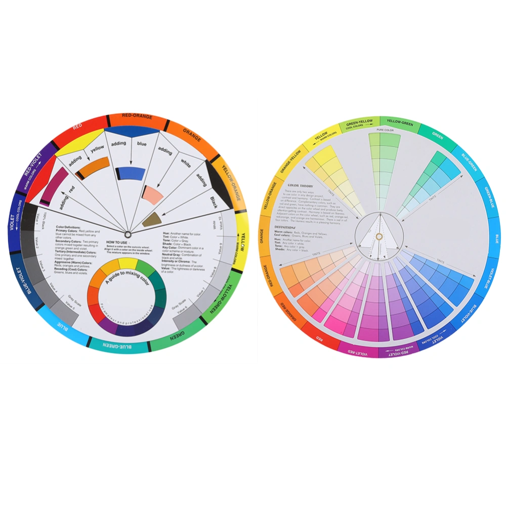 2pcs Tattoo Color Wheel Pigment Color Wheel Mixing Guide Tattoo Accessory