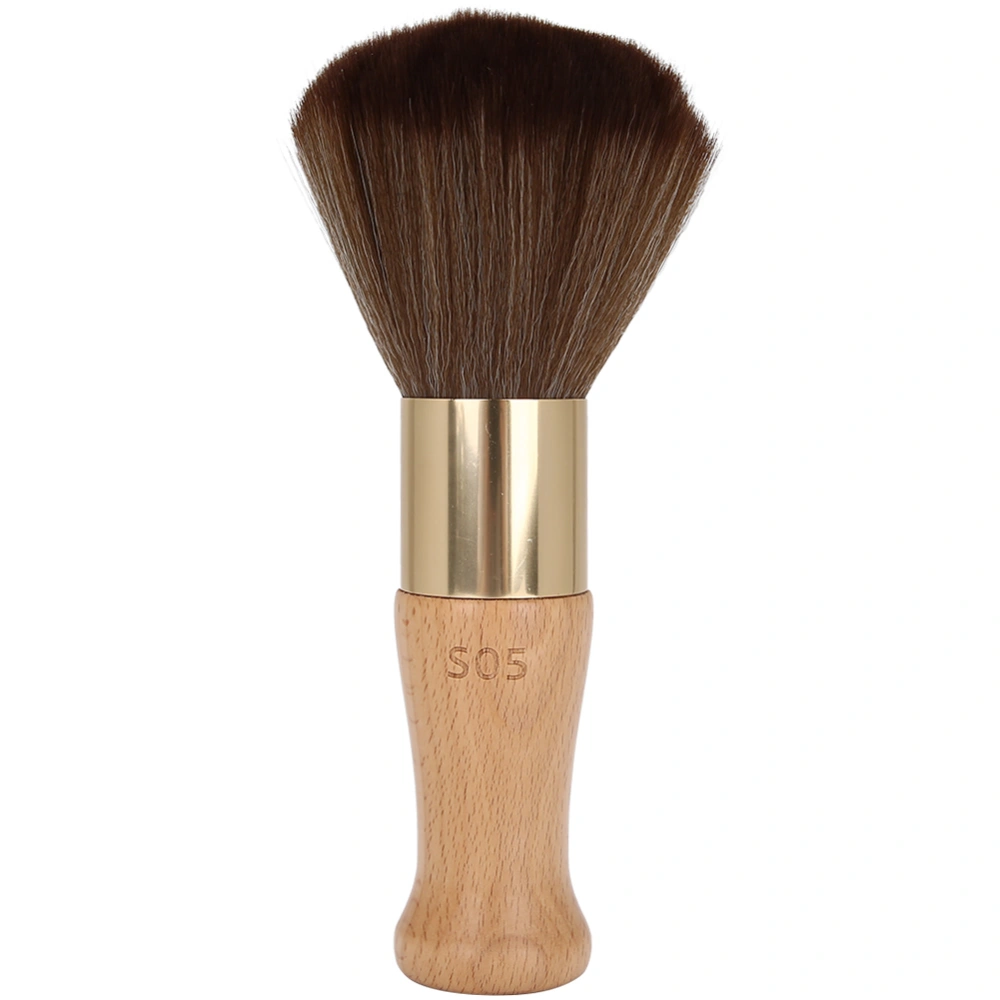 Neck Duster Brush Cleaning Hair Shaving Brushes Styling Salon Tool with Wooden HandleBurlywood