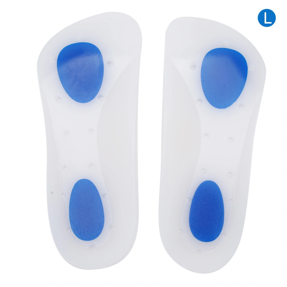 Silicone Sports Shock Absorption Insole Pain Relief Flat Feet Correction Foot PadL(40-45)