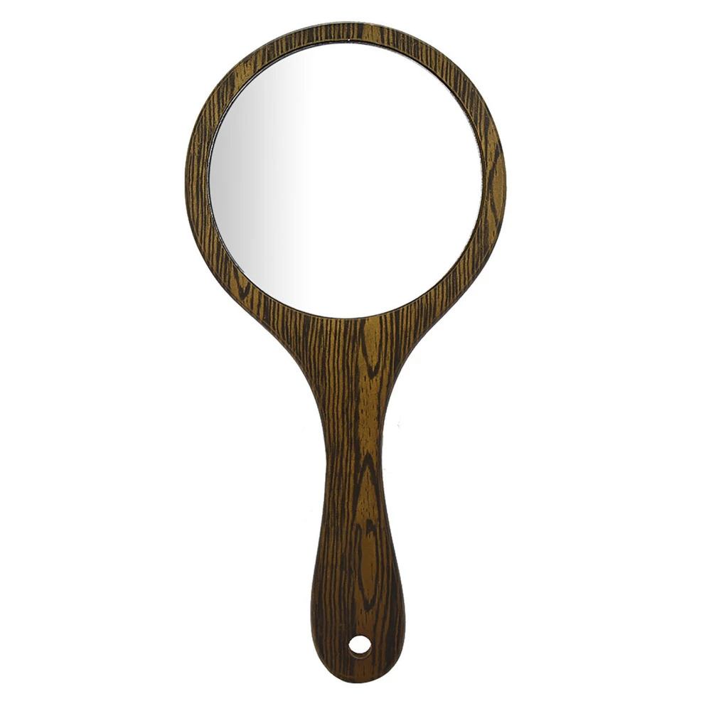 Vintage Hairdressing Mirror Handheld Mirror with Wood Handle for Salon Barbers HairdressersGreen