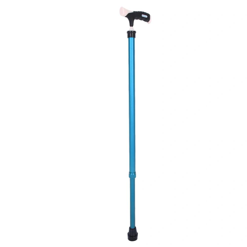 Elderly Walking Cane Anti Slip Adjustable Height Aluminum Alloy Hand Walking Stick(Blue )