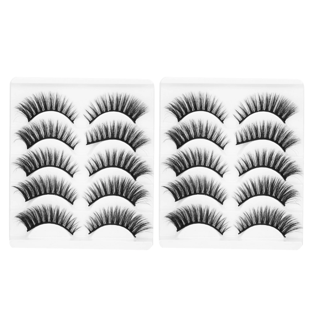 10 Pairs 6D Faux False Eyelashes Soft Fake Eyelashes Long Thick Makeup Eye Lashes for WomenGL705