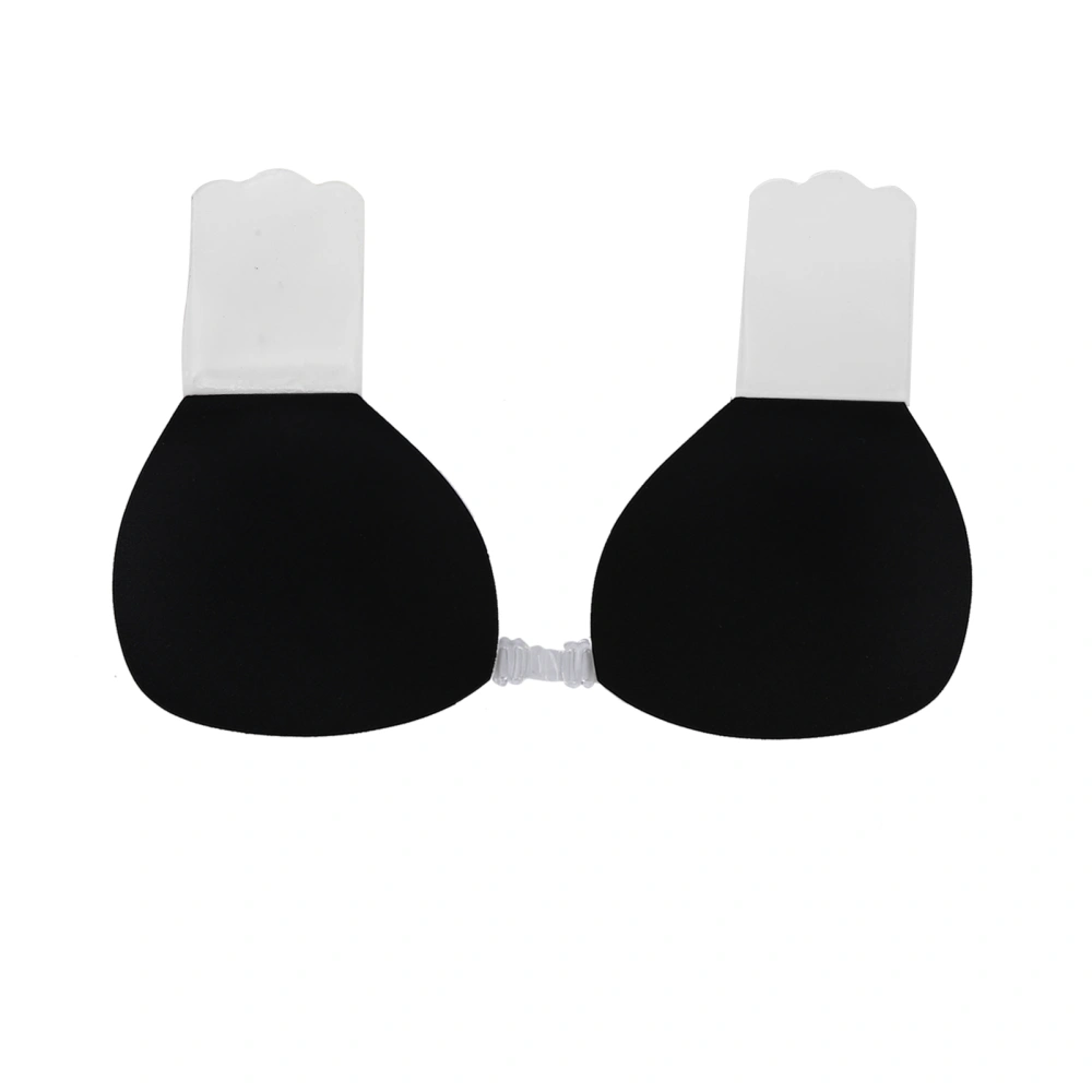 Backless Breast Bra Reusable Push Up Strapless Plunge Self Adhesive Bra for WomenBlack A