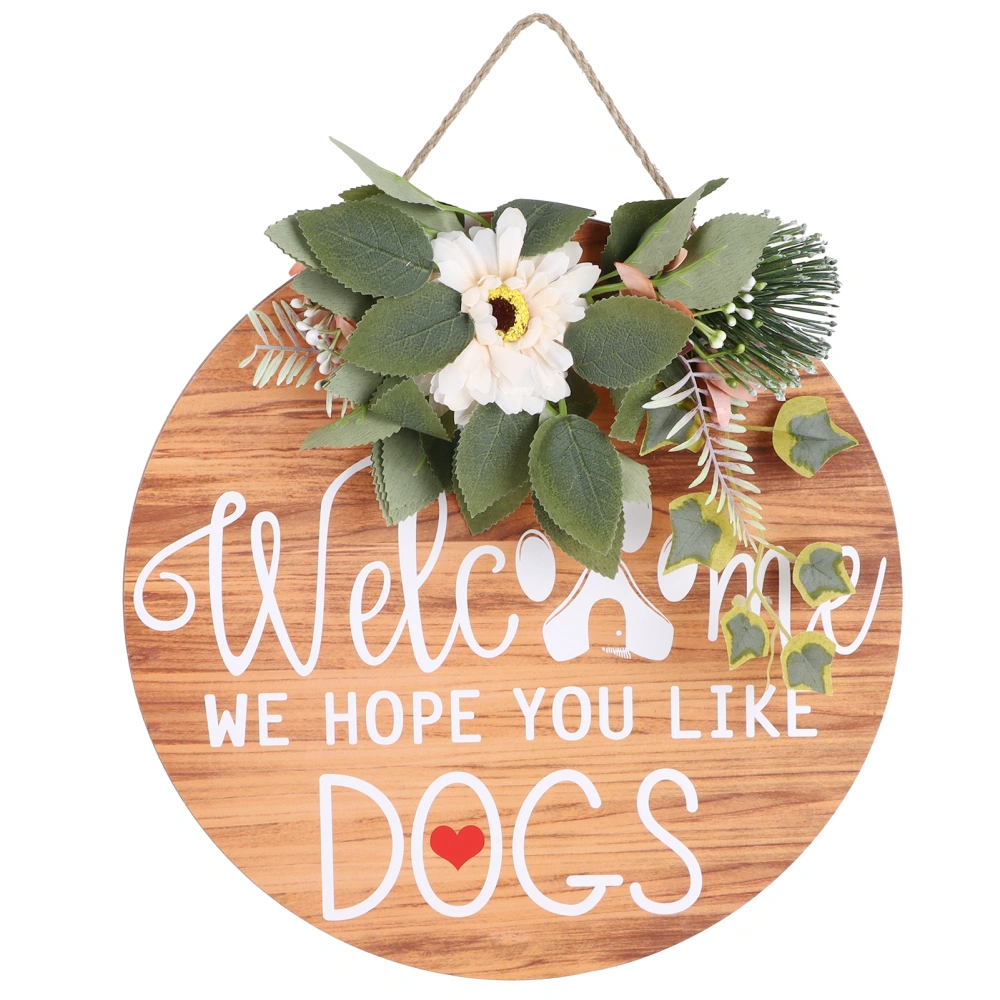 Welcome Sign Front Door Decor Hanging Round Wood Sign Photography Wreaths Wall Decor Sign