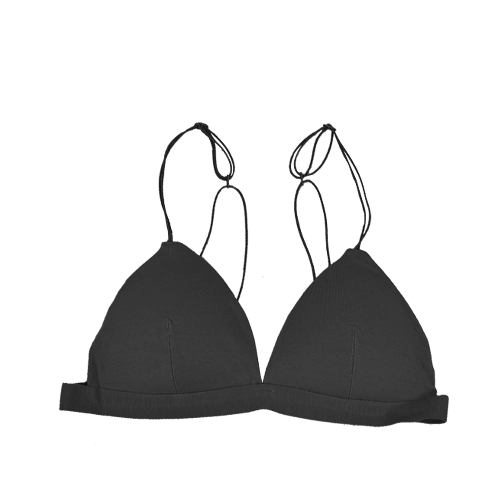 Triangle Cups Bralette V Neck Wireless Bras Simple Padded Everyday Bra for WomenBlack XL