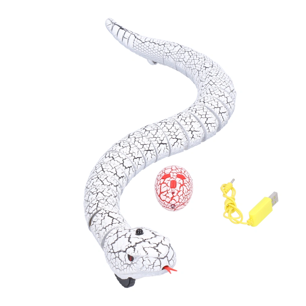 Infrared Remote Control Rattle Snake Battery‑Powered Robotic Snake Toy Kids Animal Prank ToyWhite