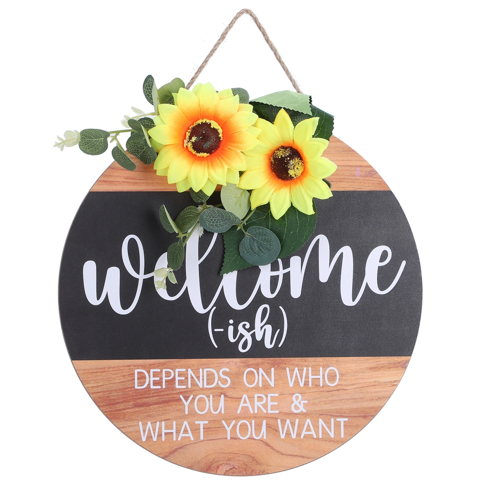 Welcome Door Sign Sunflower Wreath Welcome Hanging Wreaths Home Decor for Front Door