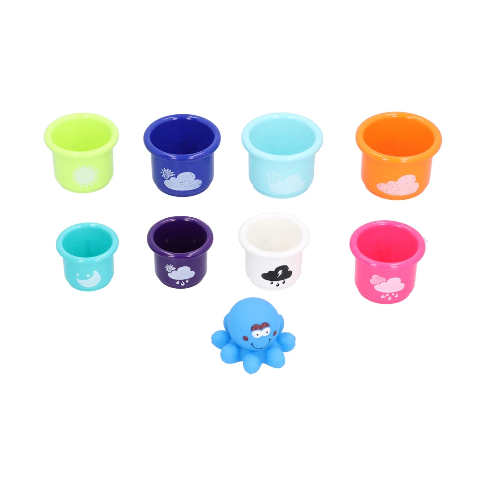 Baby Bath Stacking Toys Children Toddler Stacking Cup Bucket Cute Animal Beach Toy Set