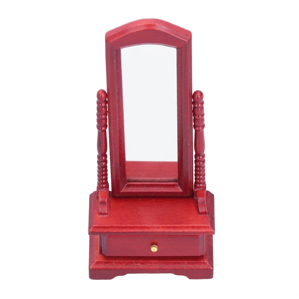 1:12 Dollhouse Dressing Mirror with Drawer Miniature Furniture Decoration AccessoriesMahogany