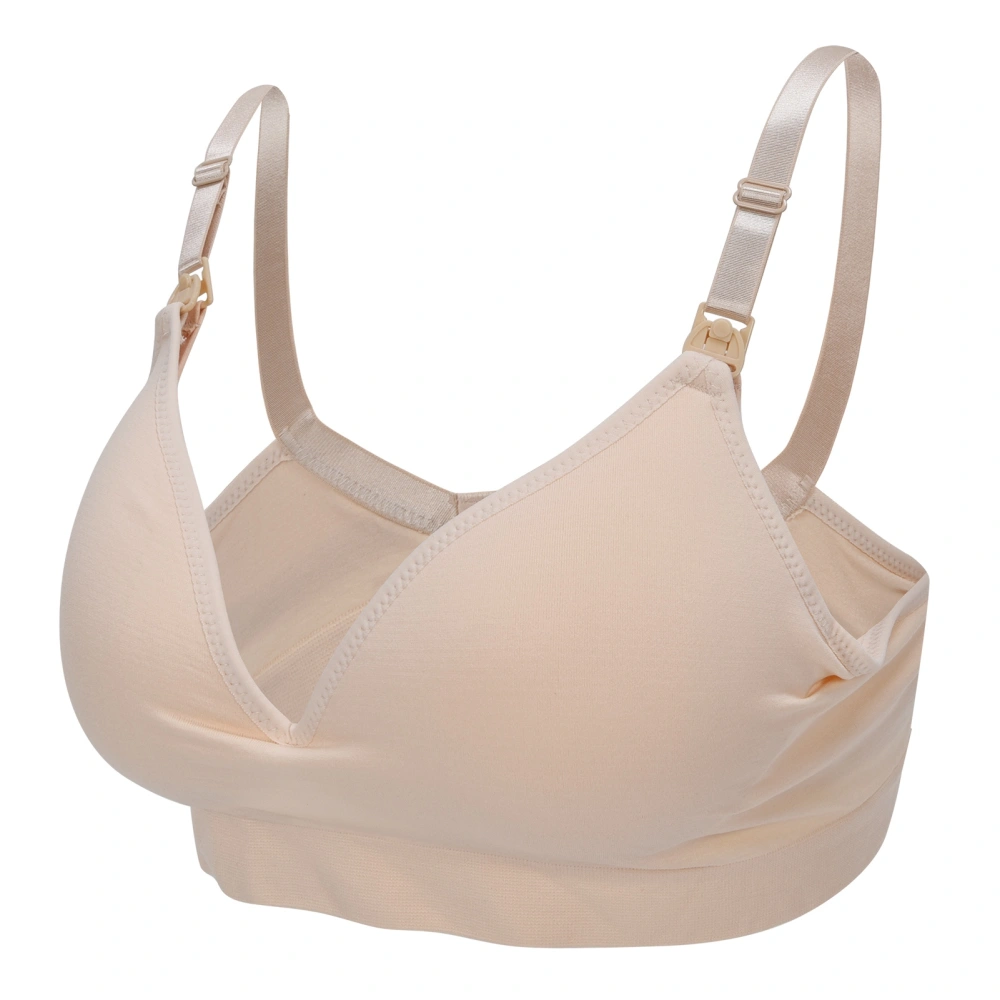 Wireless Seamless Nursing Bra Pregnant Women Lactation Underwear Front Closure BraSkin Color L=85=38