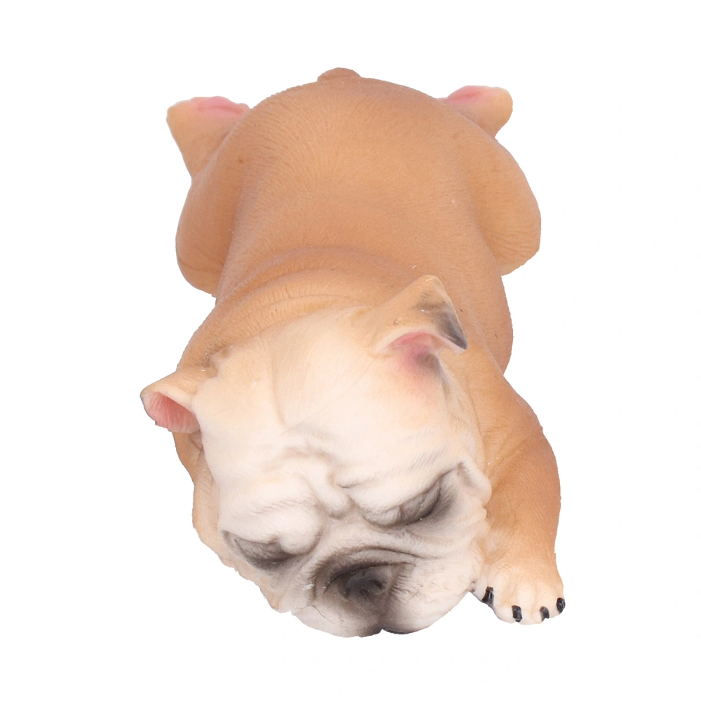 French Bulldog Model Toys Simulation Lovely Pet Dog Figurine Children Early Educational ToyBrown