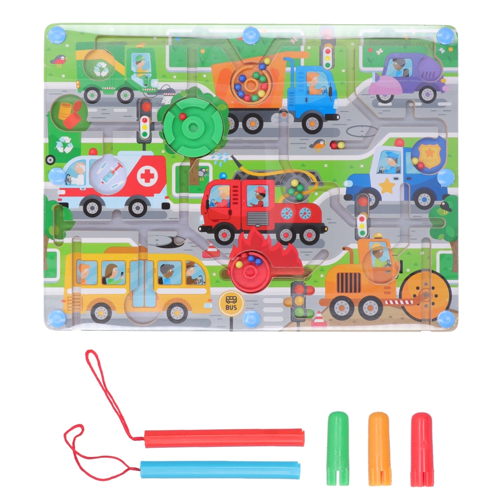 Maze Puzzle Game Cute Pattern Wooden Educational Learning Magnetic Toys for ChildrenTraffic