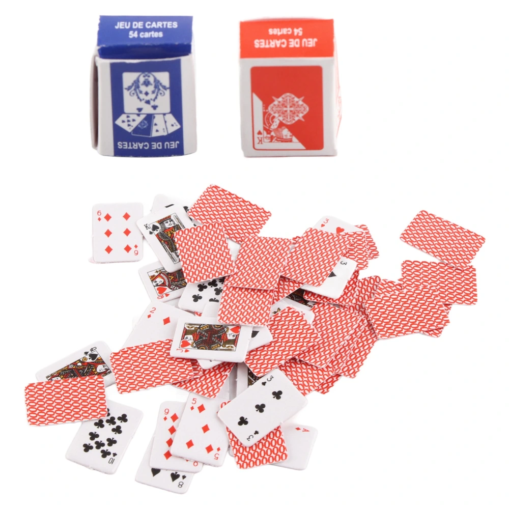 Miniature Playing Cards 1/12 Dollhouse Simulation Mini Paper Playing Cards Game Accessory