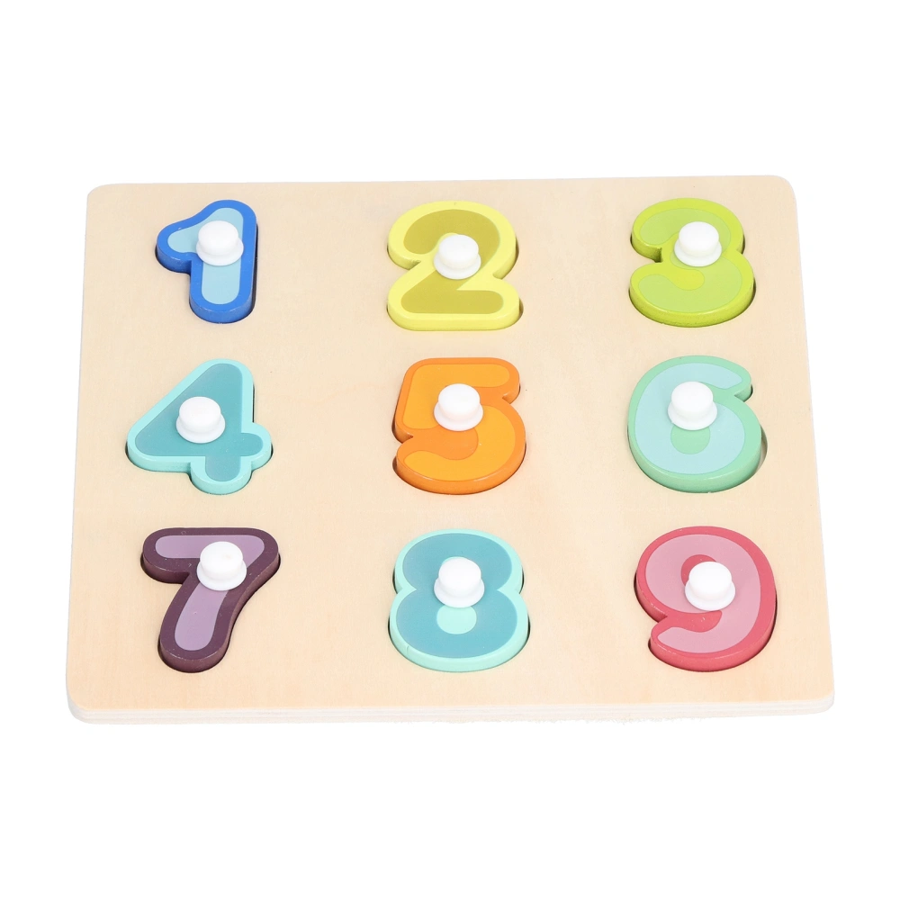 Wooden Peg Puzzles Toys Toddler Educational Knob Learning Puzzle Board Toys for KidsNumber