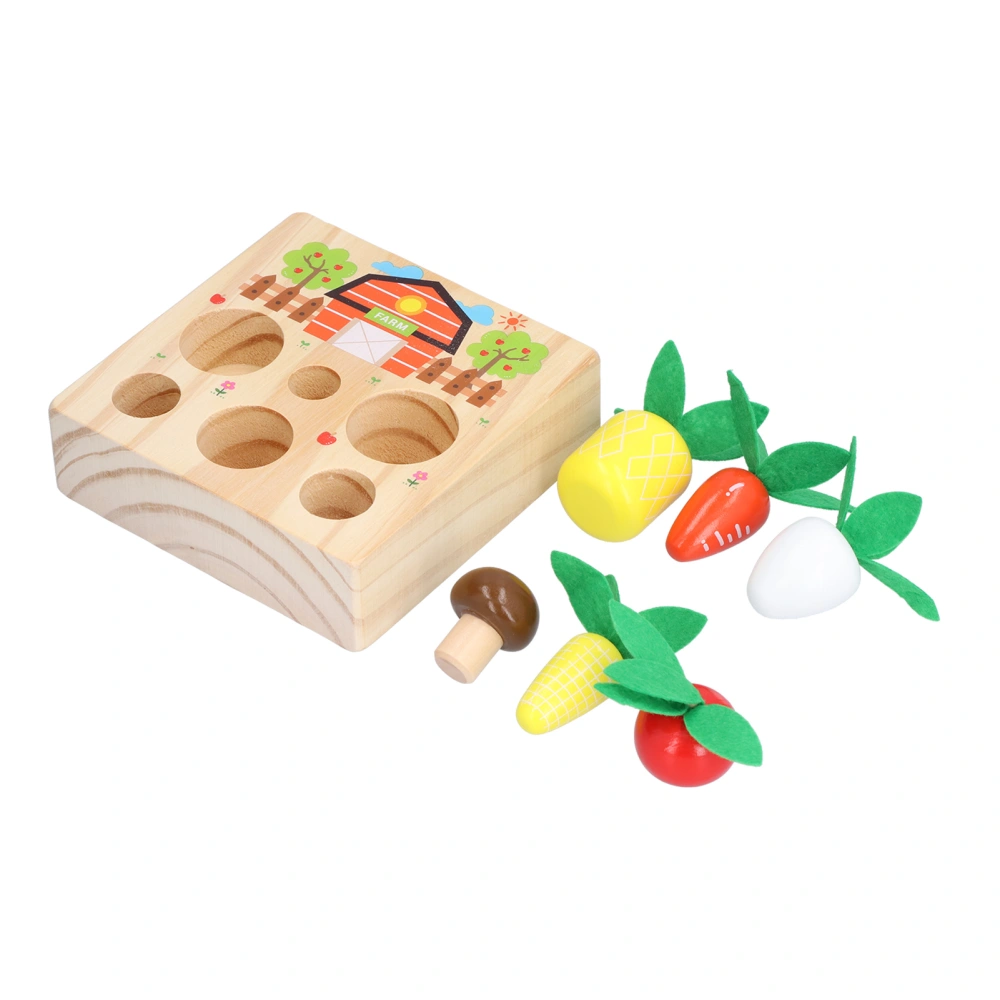 Baby Carrot Harvest Game Wooden Carrots Shape Sorting Matching Puzzle Educational Toy