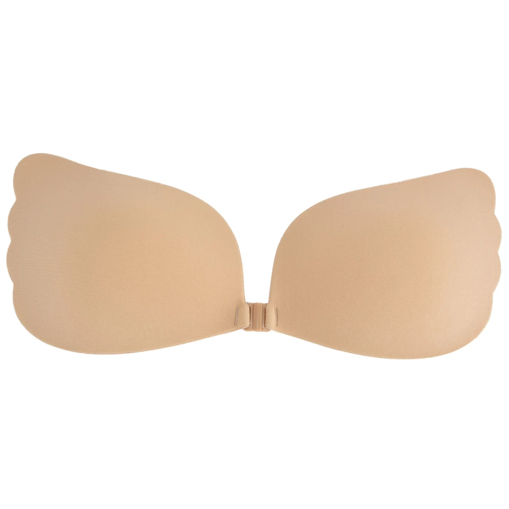 Self‑Adhesive Bra Breathable Holes Strapless Push Up Silicone Bra for Backless DressFront Buckle Skin Color