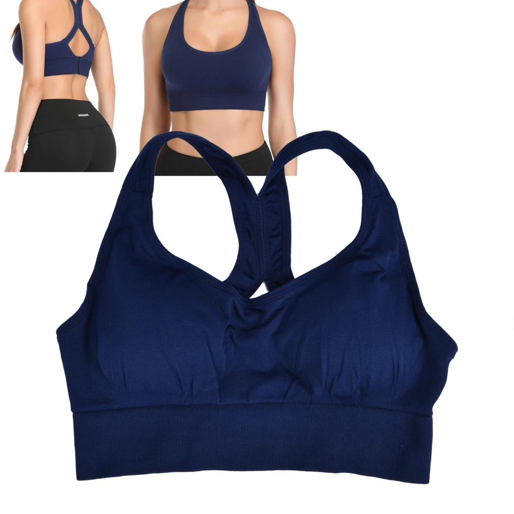 Women Wireless Sports Bra Soft Skin‑Friendly Breathable Breastfeeding Yoga Workout BrasBlue S