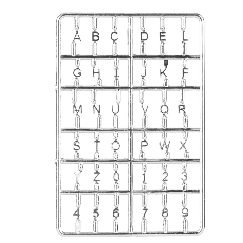 Doll House Letters Numbers Set 1/12 DIY Miniature Front Door Furniture AccessorySilver