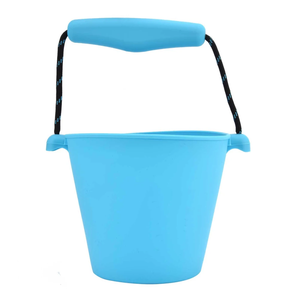 Multifunctional Kid's Beach Sand Bucket Collapsible Silicone Bucket Beach Water BucketBlue