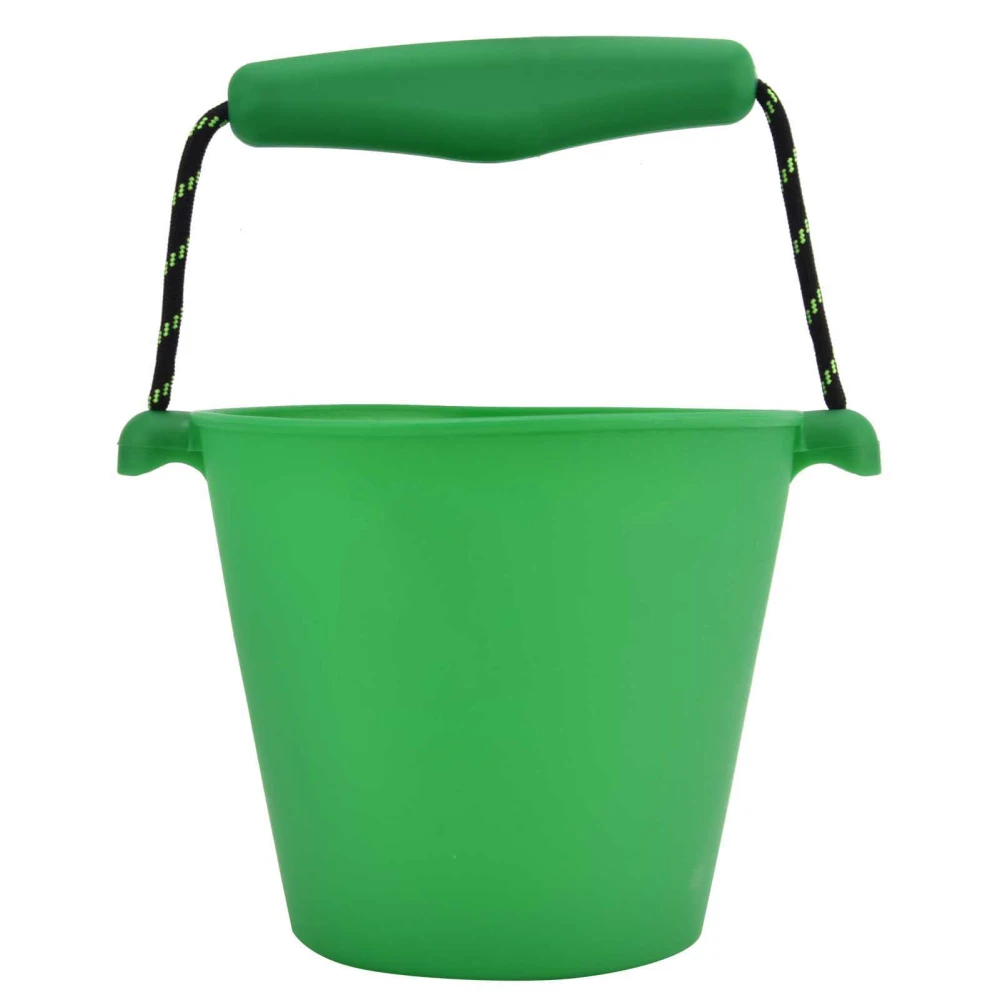 Multifunctional Kid's Beach Sand Bucket Collapsible Silicone Bucket Beach Water BucketGreen