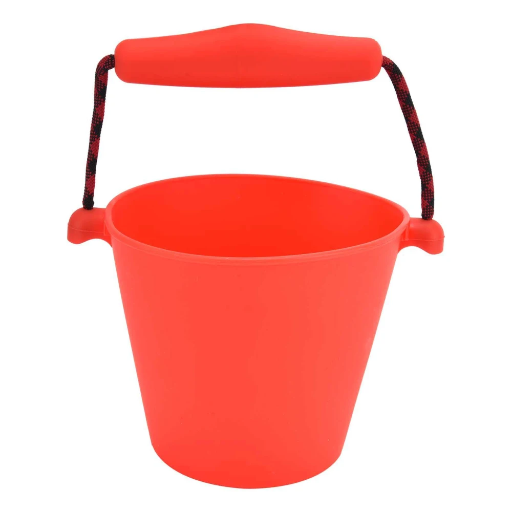 Multifunctional Kid's Beach Sand Bucket Collapsible Silicone Bucket Beach Water BucketRed