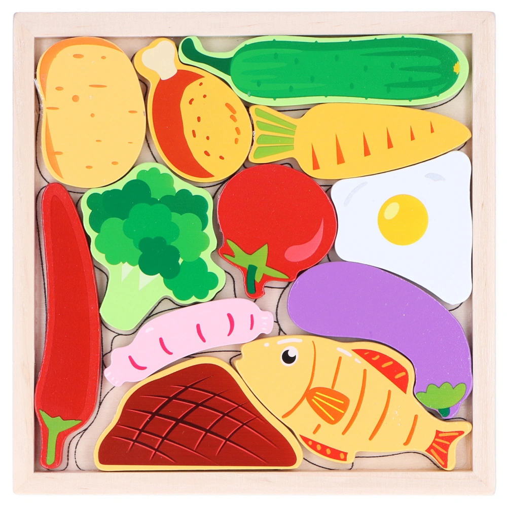 Wooden Vegetable Jigsaw Puzzle Toy Children Kids Toddler Educational Early Learning Gift