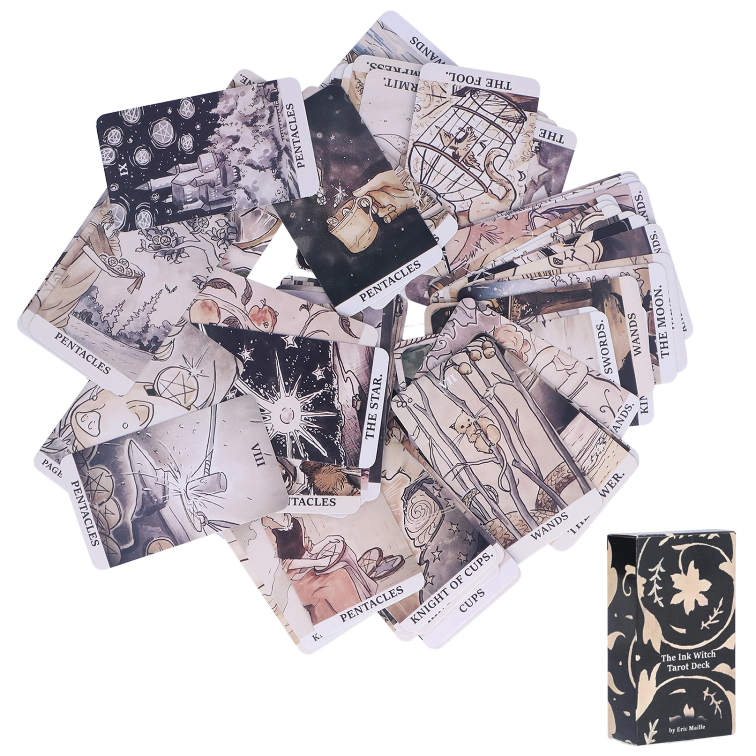 Beginners Coated Paper Tarot Cards Divination Playing Cards Board Game for Tarot Card Lovers
