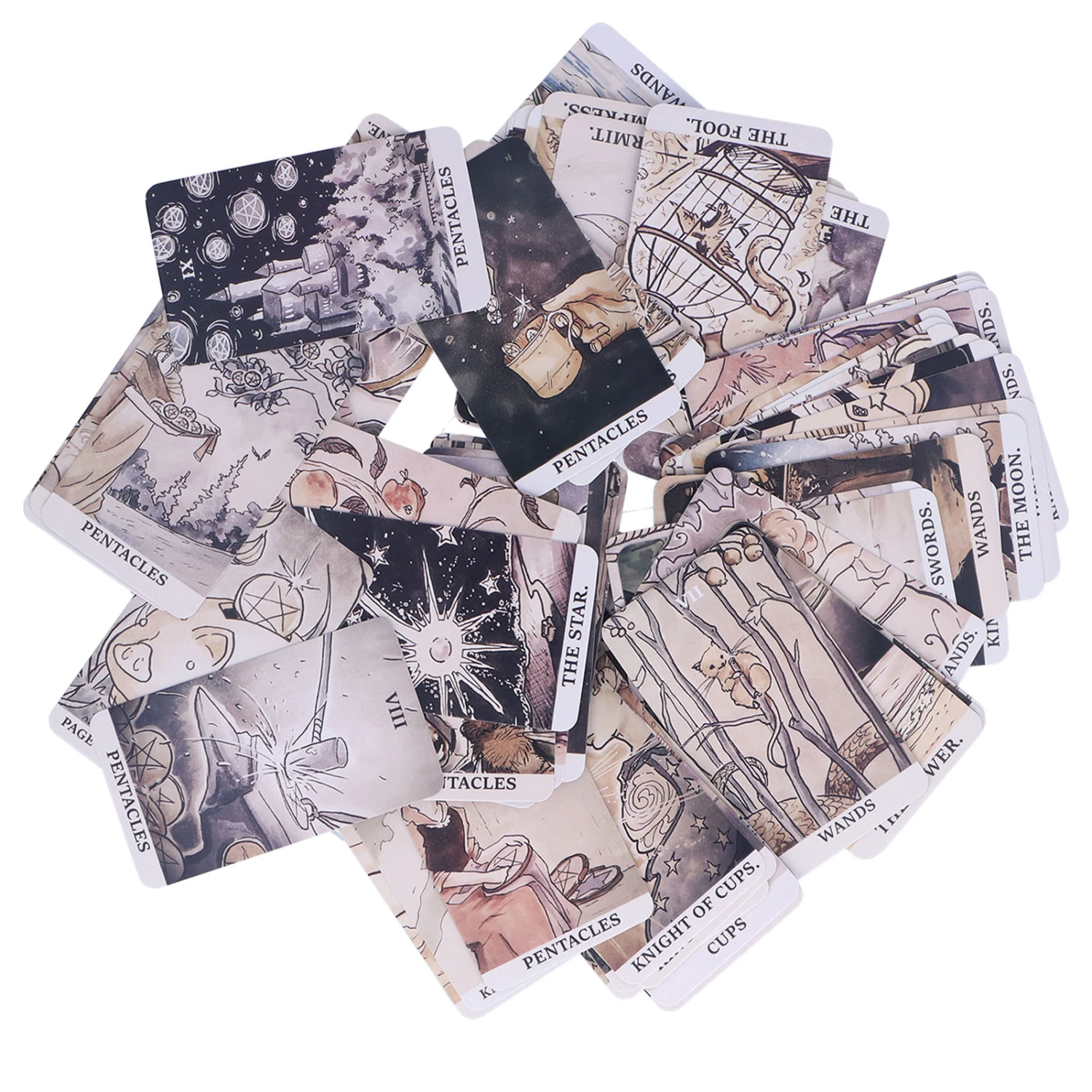 Beginners Coated Paper Tarot Cards Divination Playing Cards Board Game for Tarot Card Lovers