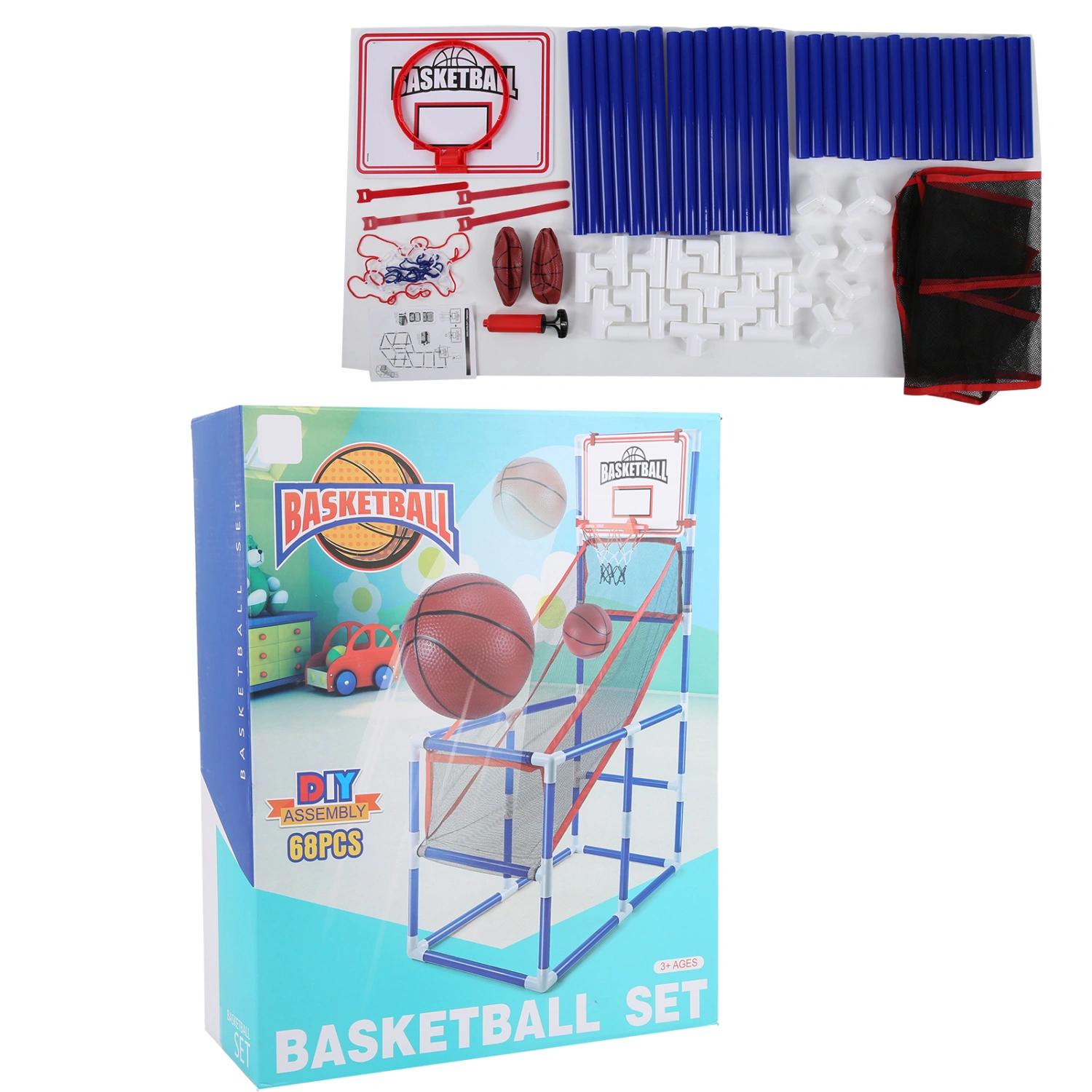Kids Basketball Hoop Game DIY Assembly Indoor Outdoor Sports Basketball Game ToyBasketball Hoop Game