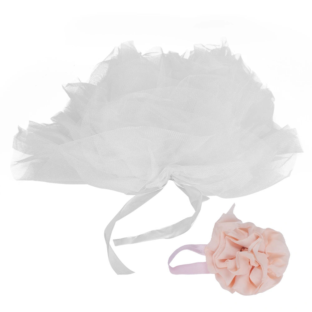 Infant Baby Girls Photography Prop Puffy Skirt Headband Baby Photography AccessoriesWhite