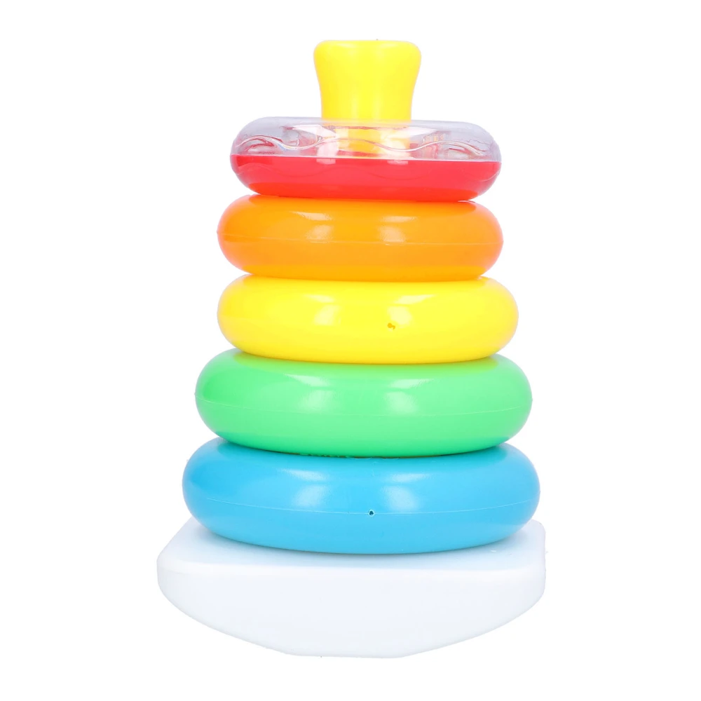 Stacking Rings Toy Bright Color Children Kids Baby Stacking Interactive Toy with Base