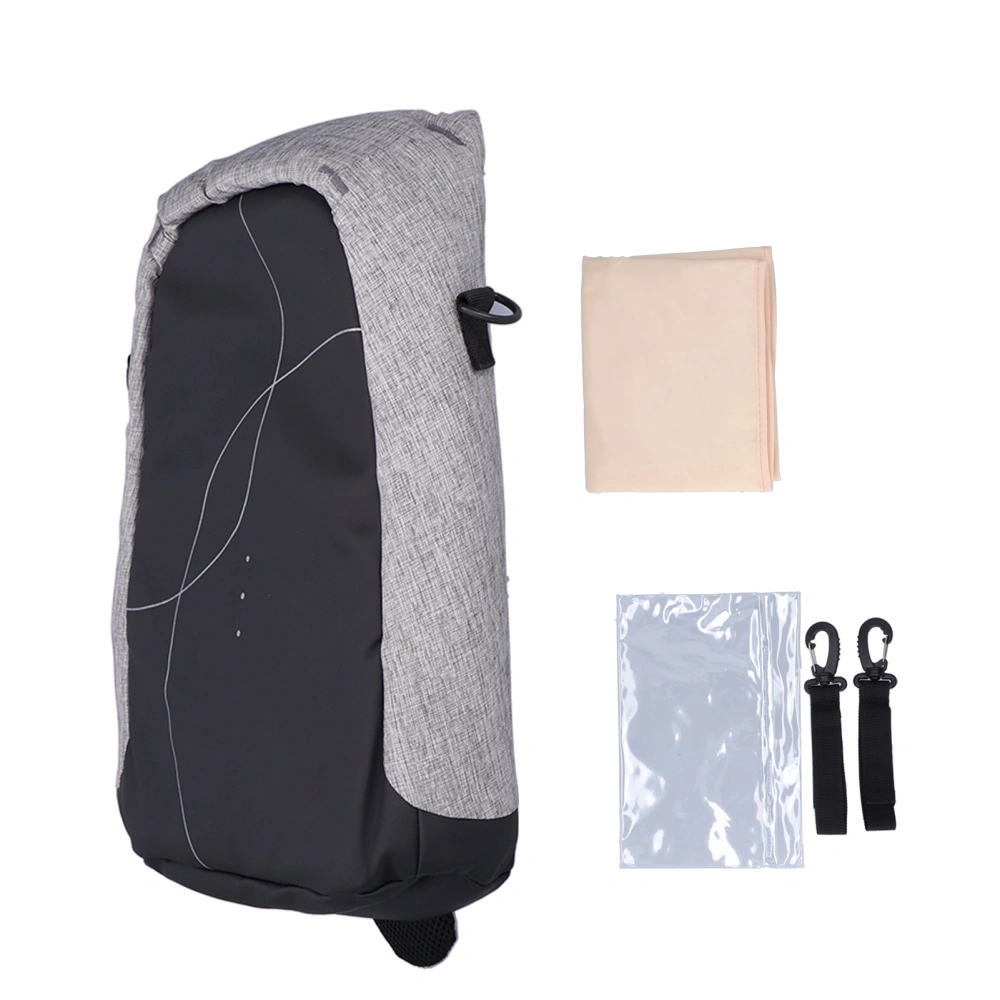 Waterproof Large Capacity Nappy Bag MultiFunctional Milk Bottle Travel Diaper Backpack(Gray )