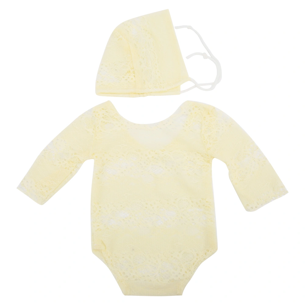 Hat Romper Set Newborn Baby Infant Photography Props Baby Boys Girls Photography PropYellow