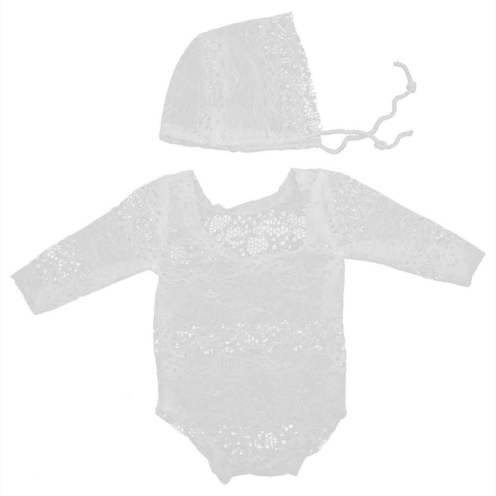 Hat Romper Set Newborn Baby Infant Photography Props Baby Boys Girls Photography PropWhite