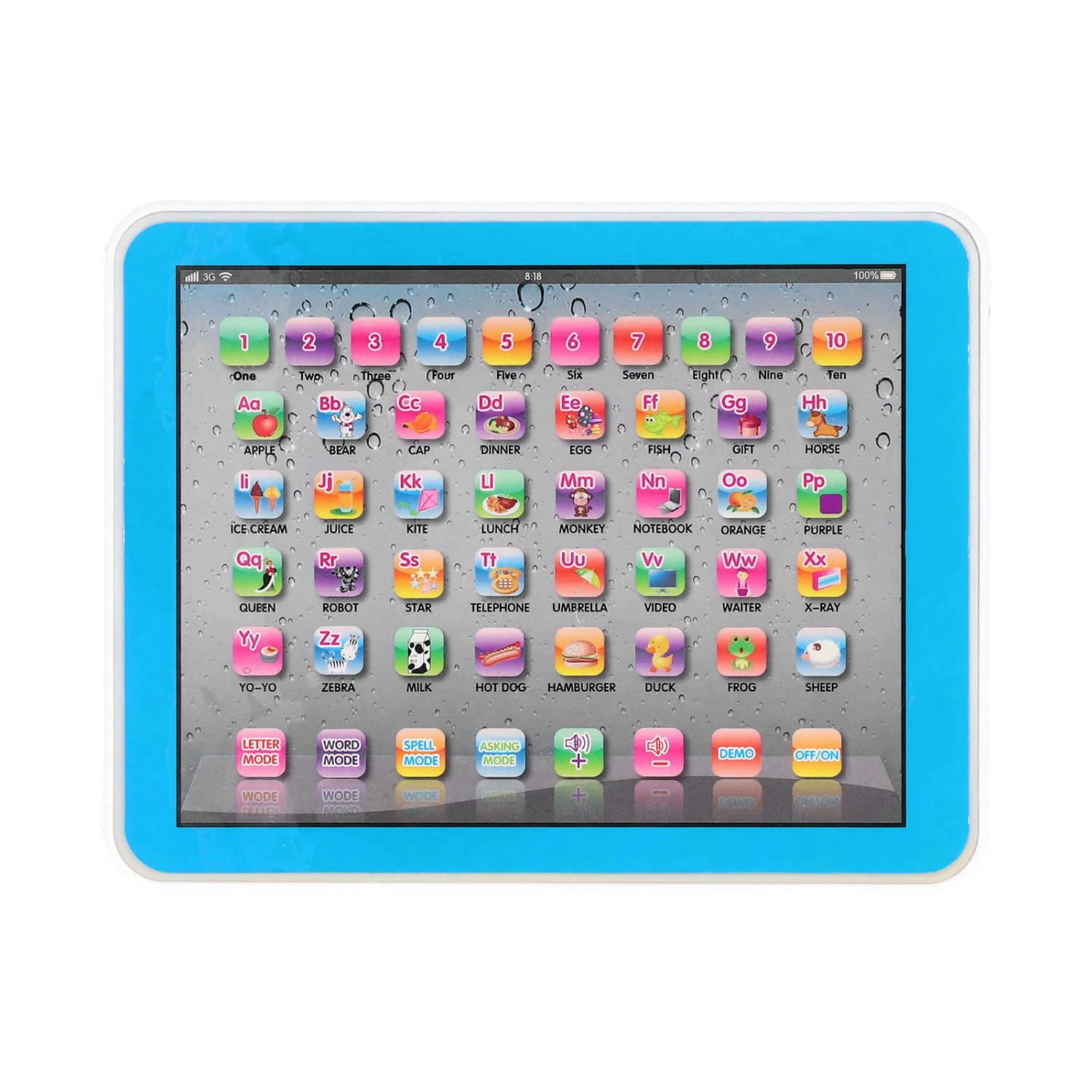 Children Baby Tablet Educational Toys Electronic Machine Early Learning English Study TabletBlue